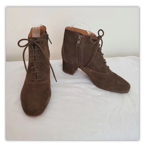 Madewell The Macey Walker Lace Up Suede Boots NWOB